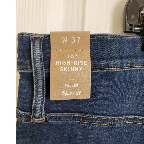 NWT Madewell Taller 10" High-Rise Skinny Jeans in Danny Wash Size W37 - Picture 7 of 10